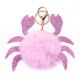 Women Faux Fur Crab Shape Bag Accessories Key Holder for Bag Accessories