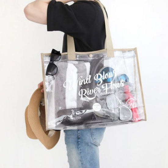 Women Men PVC Casual Storage Bag Beach Bags Handbag Wash Bags for Storage Bags