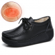 Women Casual Winter Warm Plush Lining Leather Lace Up Platforms Shoes for Flat & Loafers