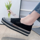 Women Rhinestone Stitching Wearable Slip On Platform Casual Flats for Platform
