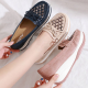 Women Butterfly Knot Metal Decoration PU Breathable Slip On Platform Shoes for Platform