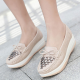 Women Butterfly Knot Metal Decoration PU Breathable Slip On Platform Shoes for Platform