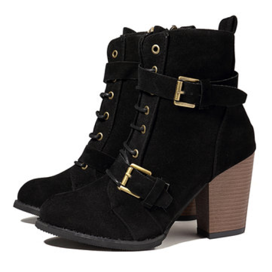 Pointed Toe Chunky Heel Ankle Boots for Pumps