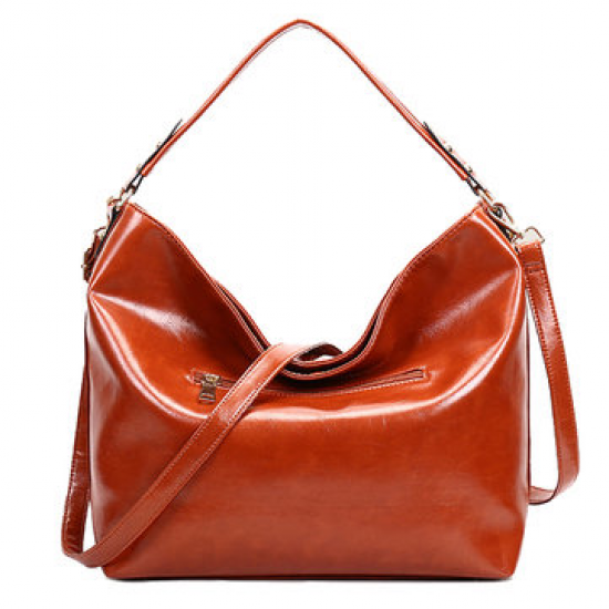 Oil Leather Tassel Women Tote Bag Casual Retro Hobos Bag for Handbags
