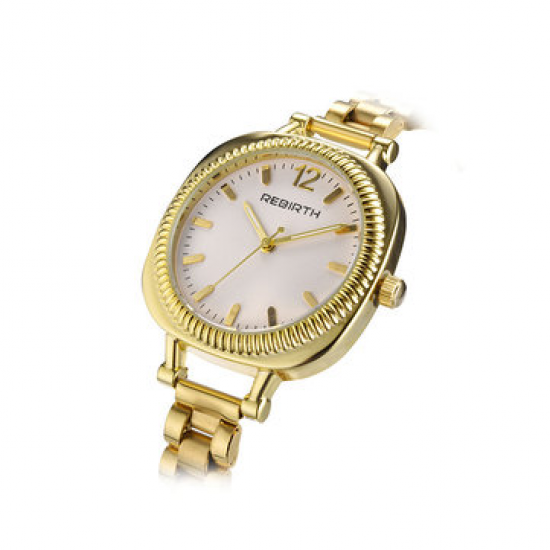REBIRTH Casual Waterproof Sport Watch Quartz Wrist Minimalist White Gold Watches for Women for Women Watches