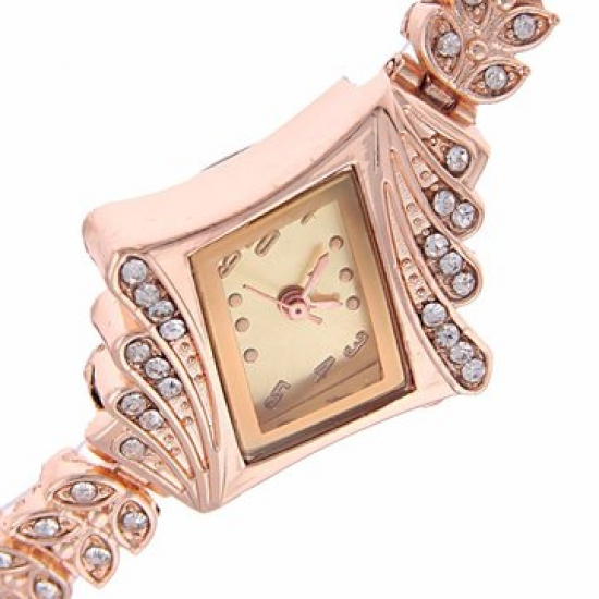 Trendy Quartz Diamond Chain Watch Rose Gold Rhinestone Quartz Watch For Women for Women Watches
