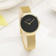 Luxury Womens Quartz Watches Minimalist Laser Dial Ultra Thin Stainless Steel Mesh Wristwatches for Women Watches