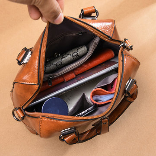 Women Vintage PU Leather Handbag Casual Crossbody Bag for Handbags