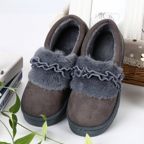 Furry Suede Slip On Keep Warm Home Flat Shoes for Home Shoes