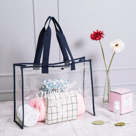 Women Men PVC Casual Storage Bag Beach Bags Handbag Wash Bags for Storage Bags